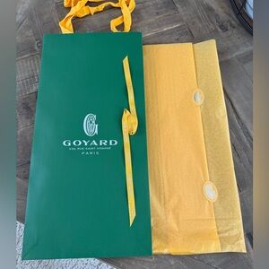 Authentic Goyard paper shopping bag, ribbon & tissue